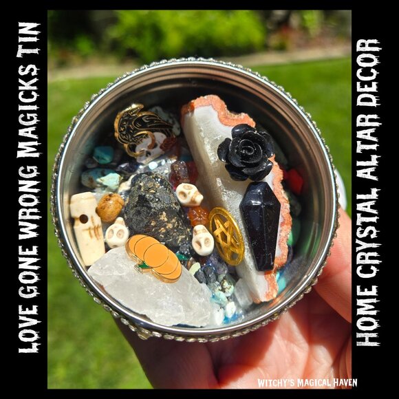 Spooky Love Gone Wrong Halloween Magicks Altar Home Decor Tin - Picture 7 of 8